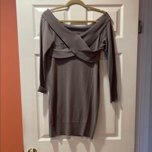 Elegant Off-Shoulder Gray Dress